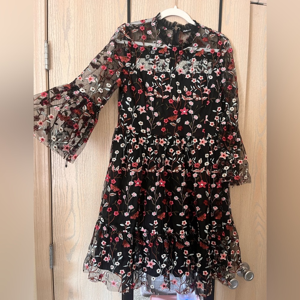 INA Black with Floral Dress